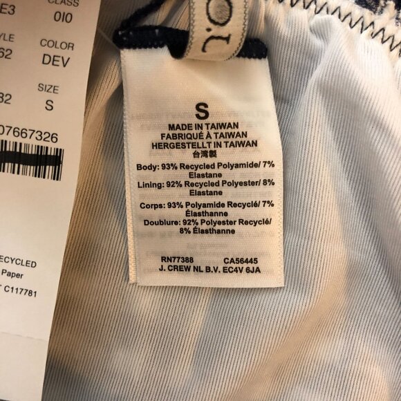 J Crew Ronnie Lettuce-Trim Bikini Bottom Gingham Navy Blue S - Picture 5 of 6